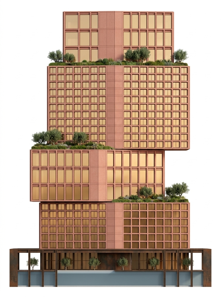 Photoreal rendered front elevation