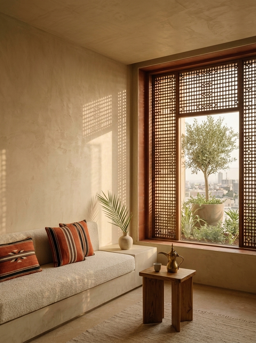 Garden tier interior, microcement