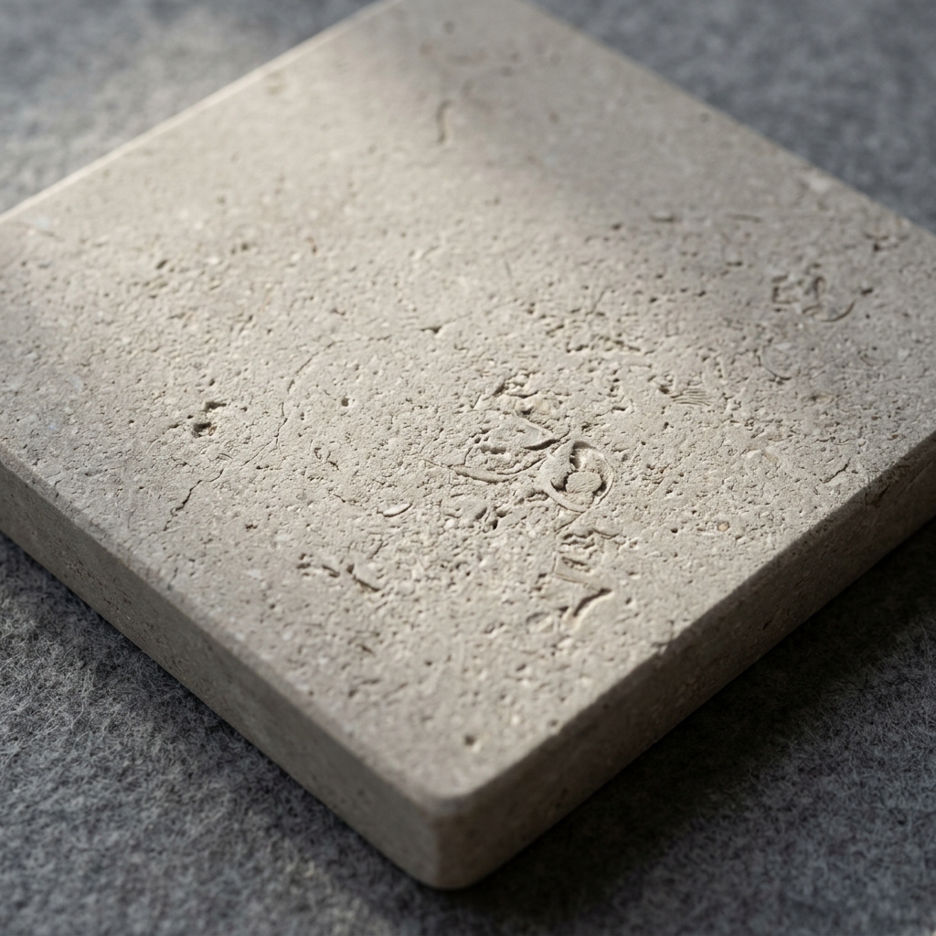 Stone floor macro — honed limestone