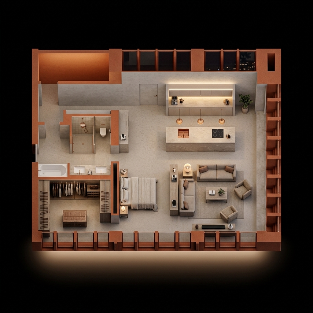 Cutaway plan axonometric of your residence