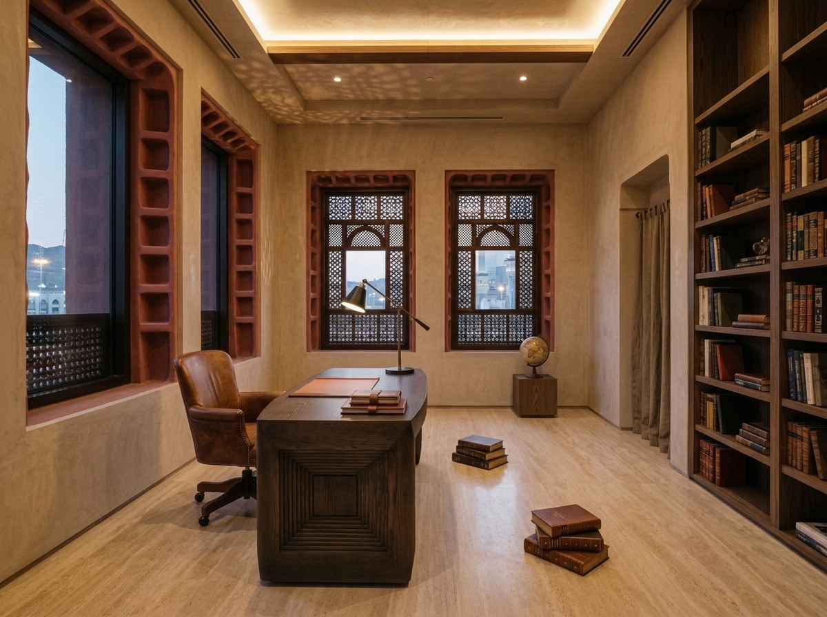 Additional room staged as a study